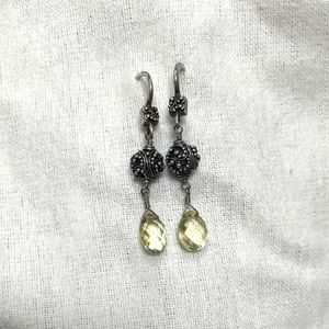 Gently loved, yellow topaz Lois Hill earrings.